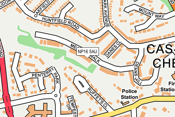 NP16 5AU map - OS OpenMap – Local (Ordnance Survey)