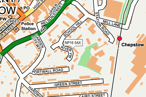 NP16 5AX map - OS OpenMap – Local (Ordnance Survey)