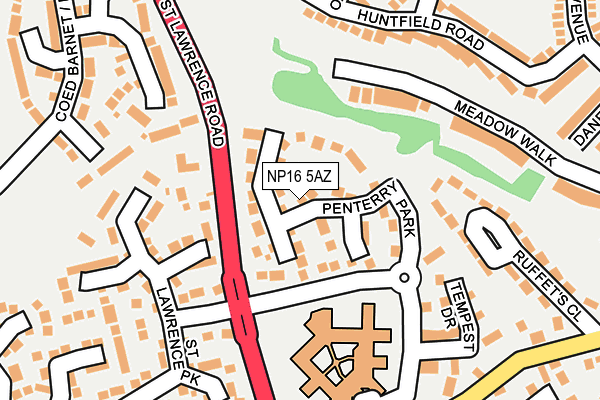 NP16 5AZ map - OS OpenMap – Local (Ordnance Survey)