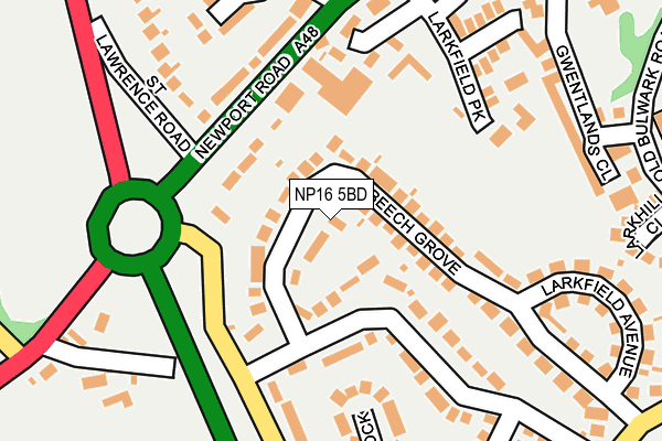 NP16 5BD map - OS OpenMap – Local (Ordnance Survey)