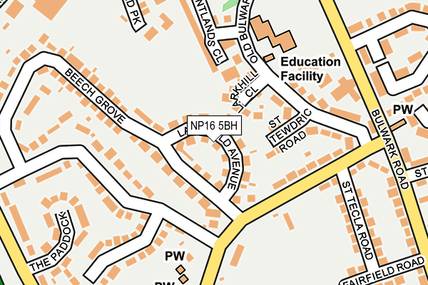 NP16 5BH map - OS OpenMap – Local (Ordnance Survey)