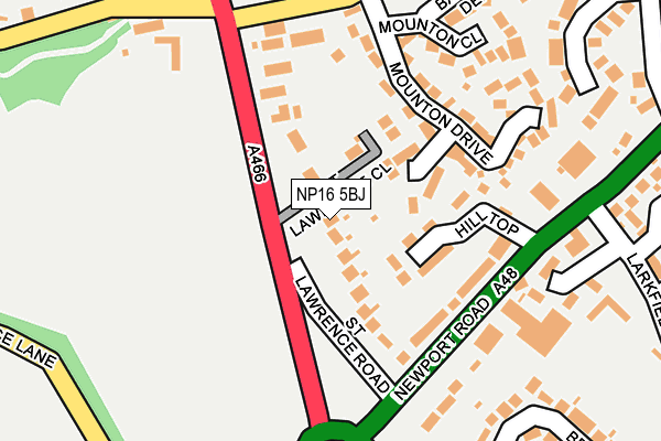 NP16 5BJ map - OS OpenMap – Local (Ordnance Survey)