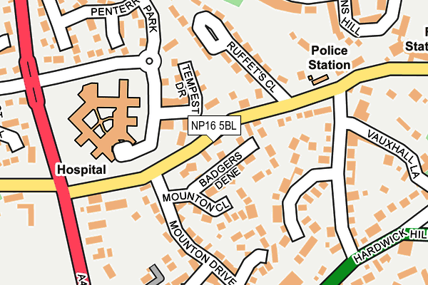 NP16 5BL map - OS OpenMap – Local (Ordnance Survey)