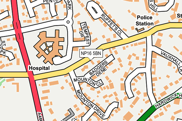 NP16 5BN map - OS OpenMap – Local (Ordnance Survey)