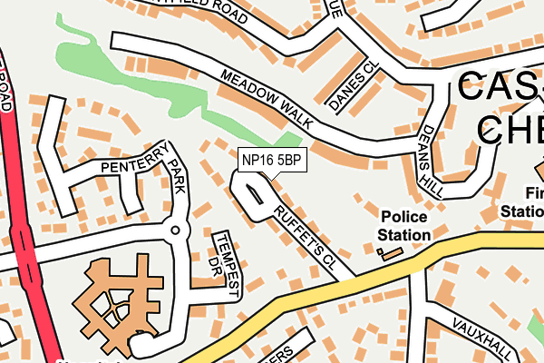 NP16 5BP map - OS OpenMap – Local (Ordnance Survey)
