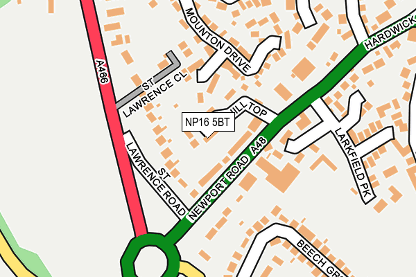 NP16 5BT map - OS OpenMap – Local (Ordnance Survey)