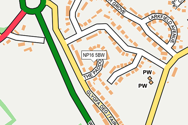 NP16 5BW map - OS OpenMap – Local (Ordnance Survey)