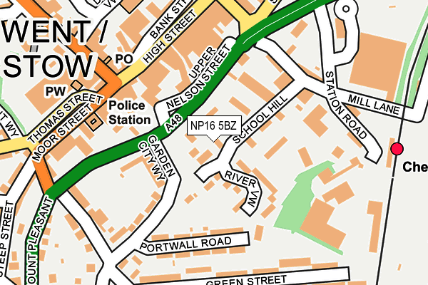 NP16 5BZ map - OS OpenMap – Local (Ordnance Survey)