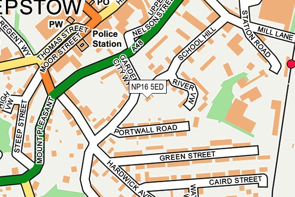NP16 5ED map - OS OpenMap – Local (Ordnance Survey)