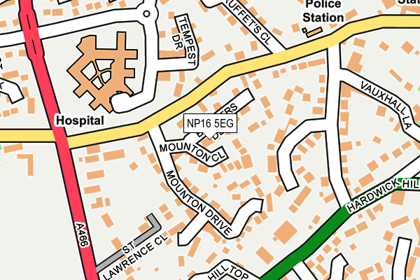 NP16 5EG map - OS OpenMap – Local (Ordnance Survey)