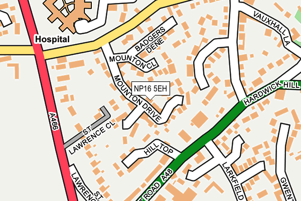 NP16 5EH map - OS OpenMap – Local (Ordnance Survey)