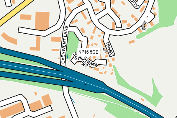 NP16 5GE map - OS OpenMap – Local (Ordnance Survey)