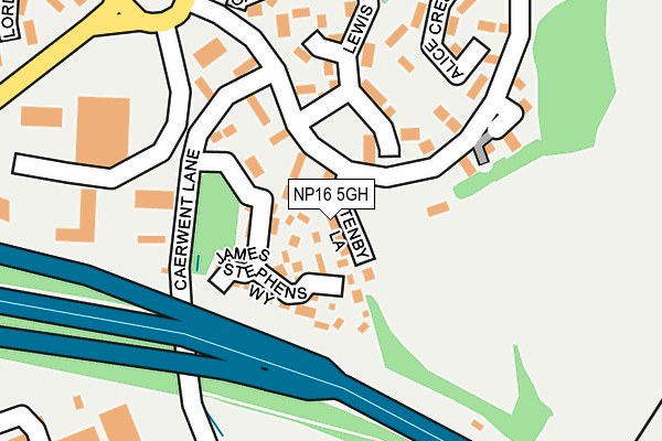 NP16 5GH map - OS OpenMap – Local (Ordnance Survey)