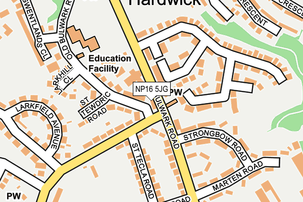 NP16 5JG map - OS OpenMap – Local (Ordnance Survey)