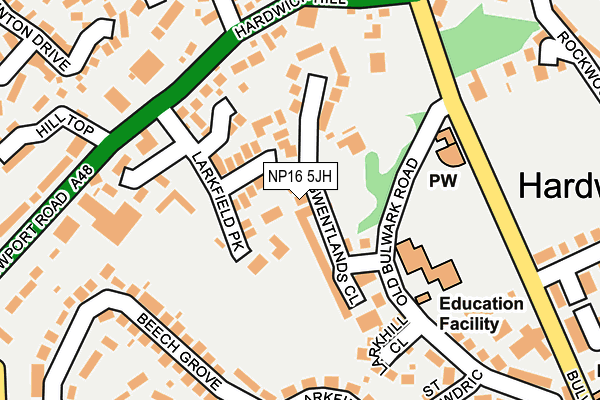 NP16 5JH map - OS OpenMap – Local (Ordnance Survey)