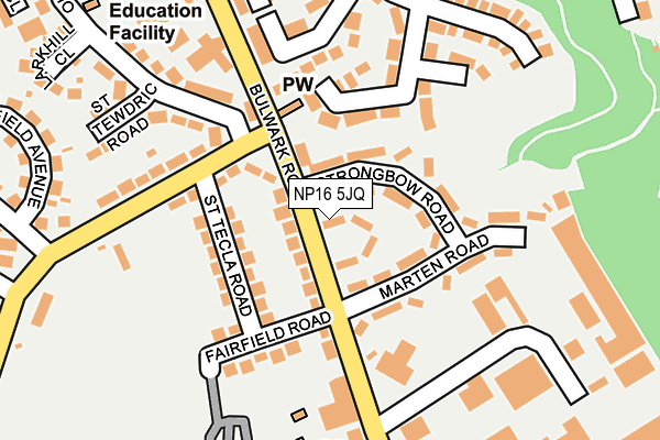NP16 5JQ map - OS OpenMap – Local (Ordnance Survey)