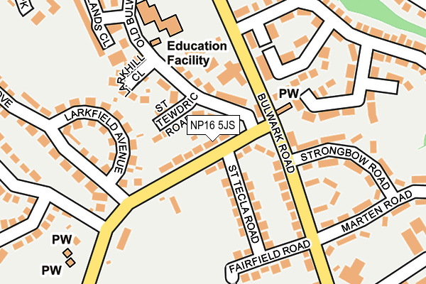 NP16 5JS map - OS OpenMap – Local (Ordnance Survey)