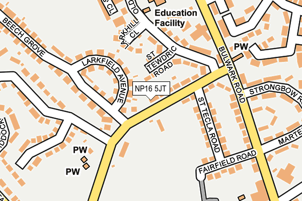NP16 5JT map - OS OpenMap – Local (Ordnance Survey)