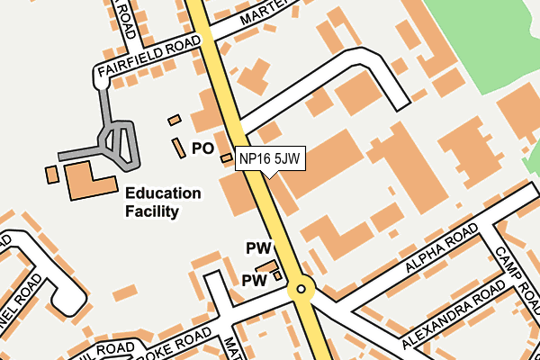 NP16 5JW map - OS OpenMap – Local (Ordnance Survey)