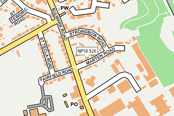 NP16 5JX map - OS OpenMap – Local (Ordnance Survey)