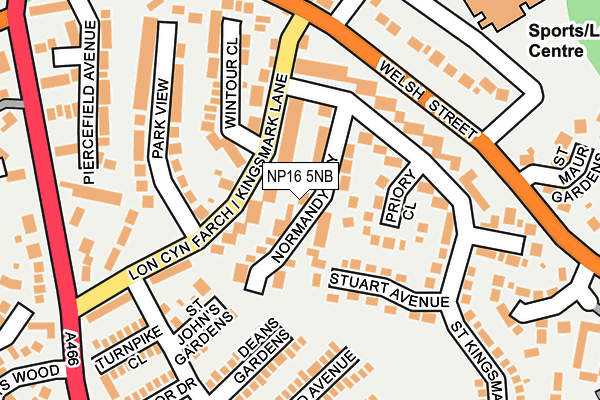 NP16 5NB map - OS OpenMap – Local (Ordnance Survey)