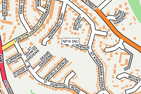 NP16 5NU map - OS OpenMap – Local (Ordnance Survey)