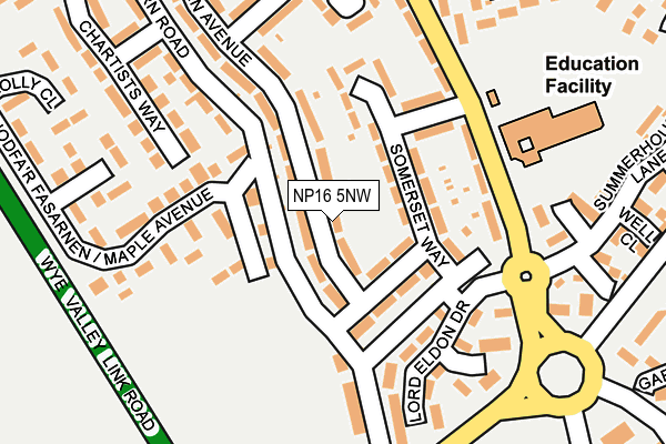 NP16 5NW map - OS OpenMap – Local (Ordnance Survey)