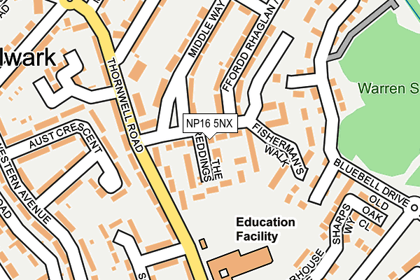 NP16 5NX map - OS OpenMap – Local (Ordnance Survey)