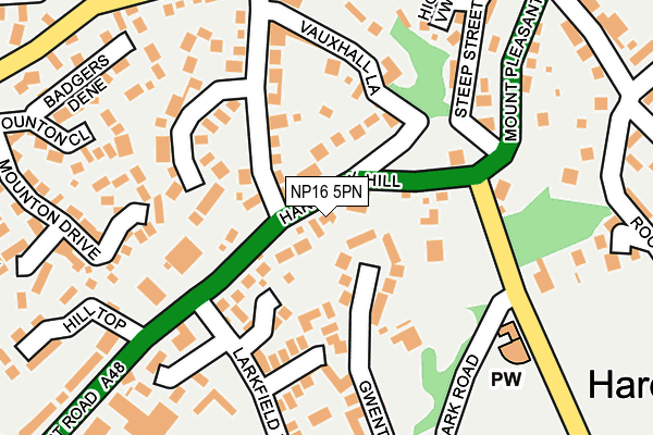 NP16 5PN map - OS OpenMap – Local (Ordnance Survey)
