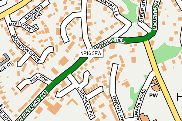 NP16 5PW map - OS OpenMap – Local (Ordnance Survey)