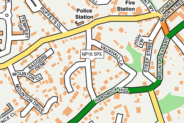 NP16 5PX map - OS OpenMap – Local (Ordnance Survey)