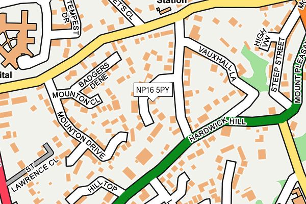 NP16 5PY map - OS OpenMap – Local (Ordnance Survey)