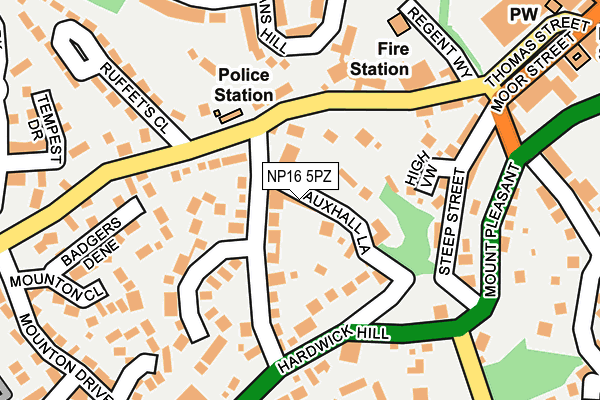 NP16 5PZ map - OS OpenMap – Local (Ordnance Survey)
