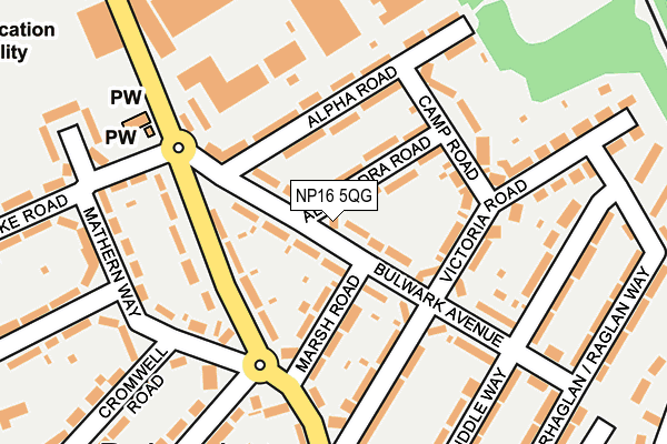 NP16 5QG map - OS OpenMap – Local (Ordnance Survey)