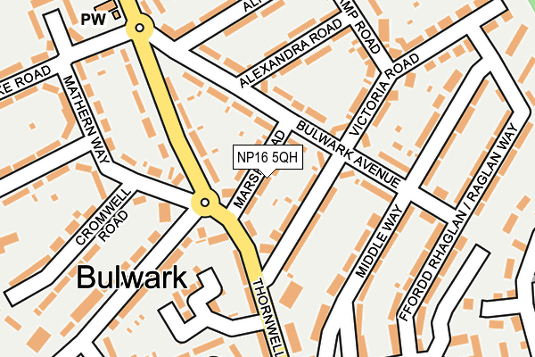 NP16 5QH map - OS OpenMap – Local (Ordnance Survey)