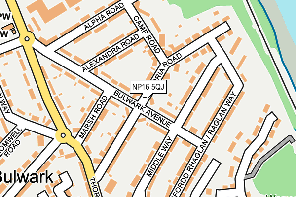 NP16 5QJ map - OS OpenMap – Local (Ordnance Survey)