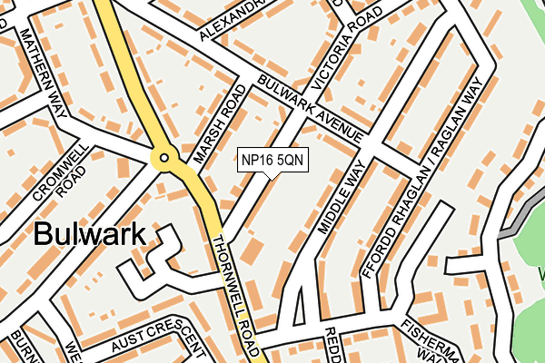 NP16 5QN map - OS OpenMap – Local (Ordnance Survey)