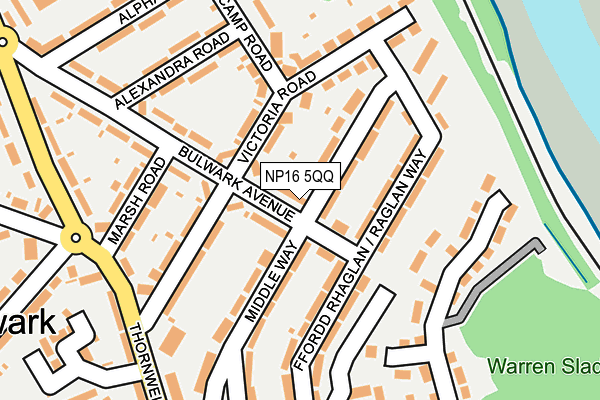 NP16 5QQ map - OS OpenMap – Local (Ordnance Survey)