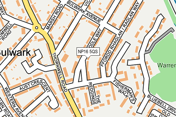 NP16 5QS map - OS OpenMap – Local (Ordnance Survey)