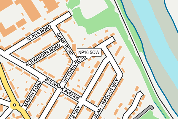 NP16 5QW map - OS OpenMap – Local (Ordnance Survey)