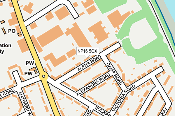 NP16 5QX map - OS OpenMap – Local (Ordnance Survey)