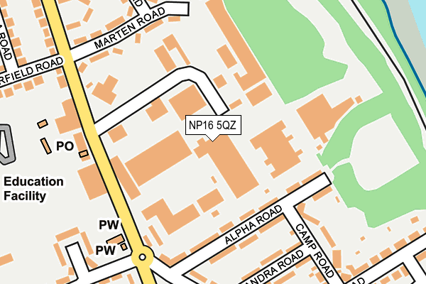 NP16 5QZ map - OS OpenMap – Local (Ordnance Survey)