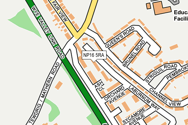 NP16 5RA map - OS OpenMap – Local (Ordnance Survey)