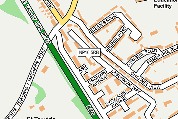 NP16 5RB map - OS OpenMap – Local (Ordnance Survey)
