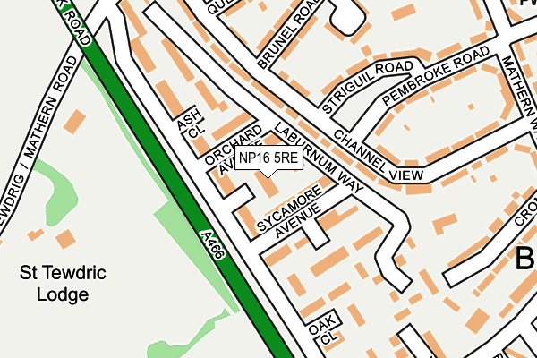 NP16 5RE map - OS OpenMap – Local (Ordnance Survey)