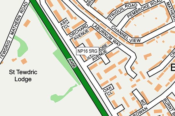 NP16 5RG map - OS OpenMap – Local (Ordnance Survey)