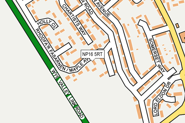 NP16 5RT map - OS OpenMap – Local (Ordnance Survey)
