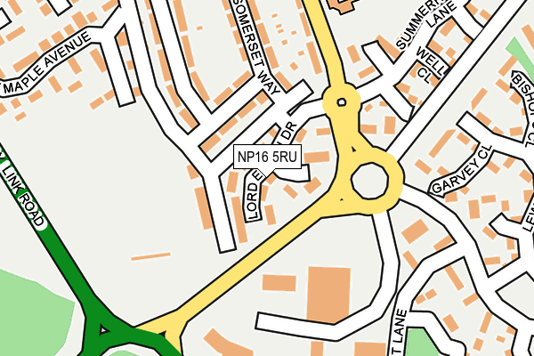 NP16 5RU map - OS OpenMap – Local (Ordnance Survey)