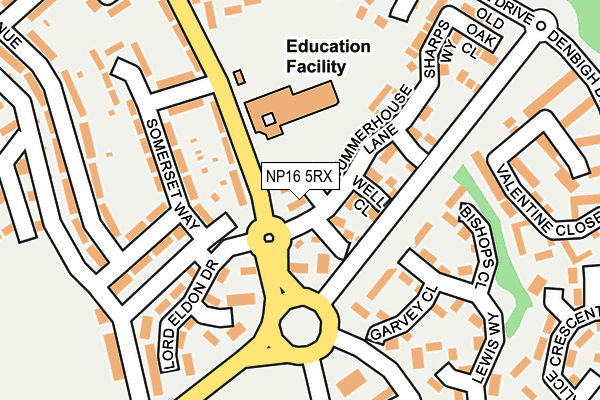 NP16 5RX map - OS OpenMap – Local (Ordnance Survey)