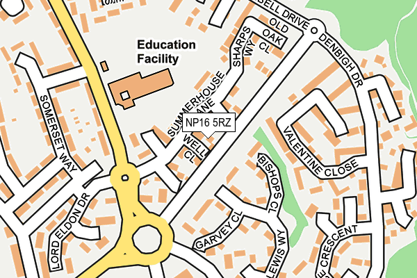 NP16 5RZ map - OS OpenMap – Local (Ordnance Survey)